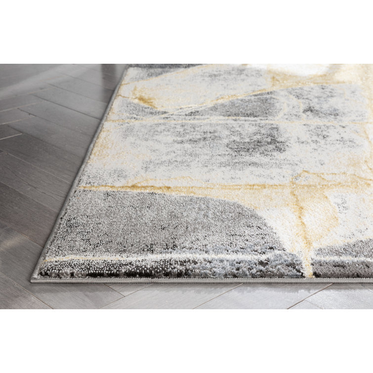 Well Woven Cairo Allegra Abstract Grey Area Rug Wayfair.co.uk